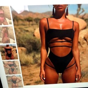 High Leg Strappy Cutout Brazilian Swimsuit